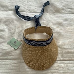 Straw sun visor by sea grass new never worn